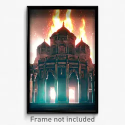 Pixel Art Poster - Wild Mausoleum (8 Bit Psychedelic Trippy Video Game Print)