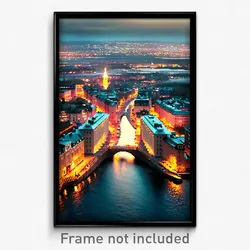 Pixel Art Poster - Voluminous Swedish City (8 Bit Psychedelic Video Game Print)