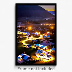 Pixel Art Poster - Prestigious Campsite (8 Bit Psychedelic Video Game Print)