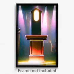 Pixel Art Poster - Realistic Pulpit (8 Bit Psychedelic Trippy Video Game Print)