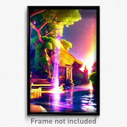 Pixel Art Poster - Lavish Shire (8 Bit Psychedelic Trippy Video Game Print)