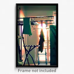 Pixel Art Poster - Lonely Drying Rack (8 Bit Psychedelic Video Game Print)
