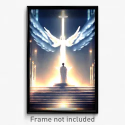 Pixel Art Poster - Angelic Court (8 Bit Psychedelic Trippy Video Game Print)
