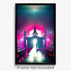 Pixel Art Poster - Unknown Madhouse (8 Bit Psychedelic Trippy Video Game Print)
