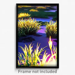 Pixel Art Poster - Arctic Grass (8 Bit Psychedelic Trippy Video Game Print)