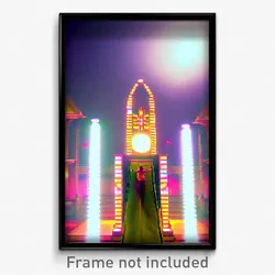 Pixel Art Poster - Original Dais (8 Bit Psychedelic Trippy Video Game Print)