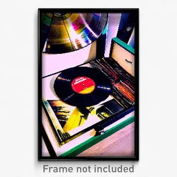 Pixel Art Poster - Awesome Vinyl Record (8 Bit Psychedelic Video Game Print)