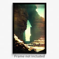 Pixel Art Poster - Rundown Cataract (8 Bit Psychedelic Trippy Video Game Print)