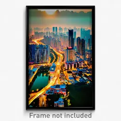 Pixel Art Poster - Glamorous Chinese City (8 Bit Psychedelic Video Game Print)