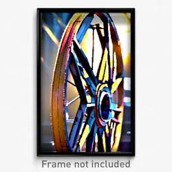 Pixel Art Poster - Lost Wheel (8 Bit Psychedelic Trippy Weird Video Game Print)