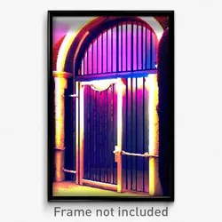 Pixel Art Poster - Curvy Gate (8 Bit Psychedelic Trippy Weird Video Game Print)
