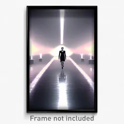 Pixel Art Poster - Colorless Catwalk (8 Bit Psychedelic Trippy Video Game Print)