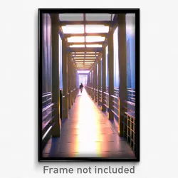 Pixel Art Poster - Realistic Walkway (8 Bit Psychedelic Trippy Video Game Print)