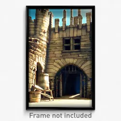 Pixel Art Poster - Aged Portcullis (8 Bit Psychedelic Trippy Video Game Print)