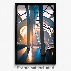 Pixel Art Poster - Outrageous Futuristic Architecture (8 Bit Video Game Print)