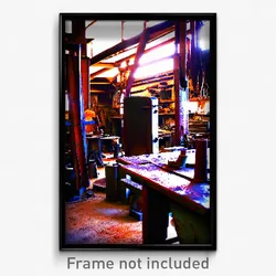 Pixel Art Poster - Rusty Workshop (8 Bit Psychedelic Trippy Video Game Print)