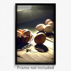 Pixel Art Poster - Lost Eggs (8 Bit Psychedelic Trippy Weird Video Game Print)