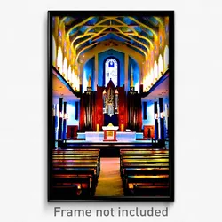 Pixel Art Poster - Memorable Synagogue (8 Bit Psychedelic Video Game Print)