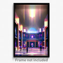 Pixel Art Poster - Voluminous Middle School (8 Bit Psychedelic Video Game Print)
