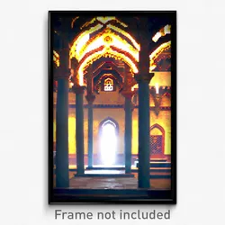 Pixel Art Poster - Far Monastery (8 Bit Psychedelic Trippy Video Game Print)