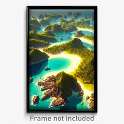 Pixel Art Poster - Crowded Archipelago (8 Bit Psychedelic Video Game Print)