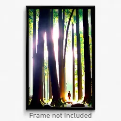 Pixel Art Poster - Harmonious Woods (8 Bit Psychedelic Trippy Video Game Print)