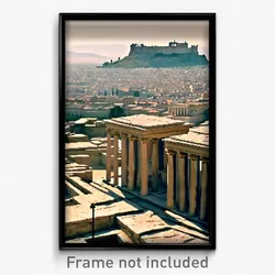 Pixel Art Poster - Enormous Acropolis (8 Bit Psychedelic Video Game Print)