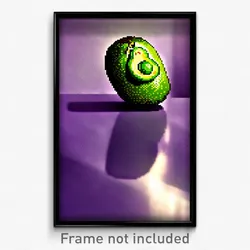 Pixel Art Poster - Spotted Avocado (8 Bit Psychedelic Trippy Video Game Print)