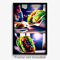 Pixel Art Poster - Unsightly Taco (8 Bit Psychedelic Trippy Video Game Print)