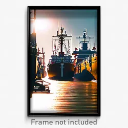 Pixel Art Poster - Rich Shipyard (8 Bit Psychedelic Trippy Video Game Print)