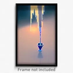 Pixel Art Poster - Fluid Cone (8 Bit Psychedelic Trippy Weird Video Game Print)