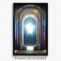 Pixel Art Poster - Metallic Portal (8 Bit Psychedelic Trippy Video Game Print)