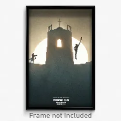 Pixel Art Poster - Menacing Domain (8 Bit Psychedelic Trippy Video Game Print)