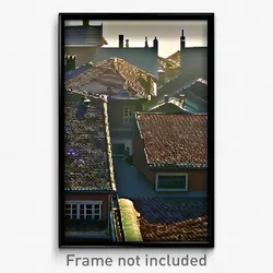 Pixel Art Poster - Drab Rooftops (8 Bit Psychedelic Trippy Video Game Print)