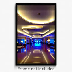 Pixel Art Poster - Wide Hotel Lobby (8 Bit Psychedelic Trippy Video Game Print)