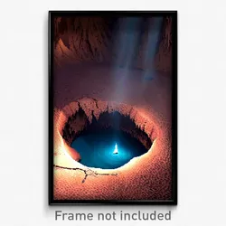 Pixel Art Poster - Cavernous Sinkhole (8 Bit Psychedelic Video Game Print)