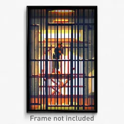 Pixel Art Poster - Buoyant Jail (8 Bit Psychedelic Trippy Video Game Print)