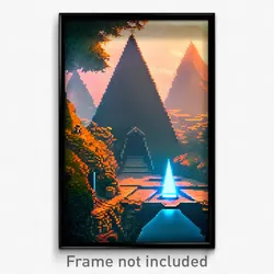 Pixel Art Poster - Triangular Shire (8 Bit Psychedelic Trippy Video Game Print)