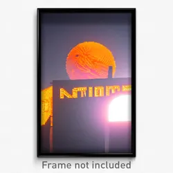 Pixel Art Poster - Orange Nation (8 Bit Psychedelic Trippy Video Game Print)