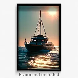 Pixel Art Poster - Tremendous Boat (8 Bit Psychedelic Trippy Video Game Print)
