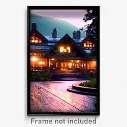 Pixel Art Poster - Large Lodge (8 Bit Psychedelic Trippy Weird Video Game Print)