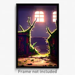 Pixel Art Poster - Thorny Home (8 Bit Psychedelic Trippy Weird Video Game Print)