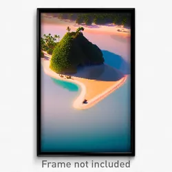 Pixel Art Poster - Alive Island (8 Bit Psychedelic Trippy Video Game Print)