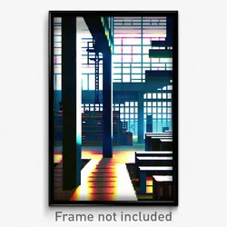Pixel Art Poster - Brisk Factory (8 Bit Psychedelic Trippy Video Game Print)