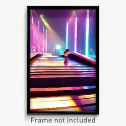 Pixel Art Poster - Fantastic Ramp (8 Bit Psychedelic Trippy Video Game Print)