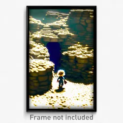 Pixel Art Poster - Bumpy Mine (8 Bit Psychedelic Trippy Weird Video Game Print)