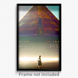 Pixel Art Poster - Sunny Pyramid (8 Bit Psychedelic Trippy Video Game Print)