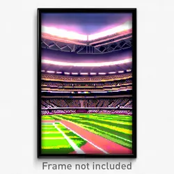 Pixel Art Poster - Detailed Stadium (8 Bit Psychedelic Trippy Video Game Print)