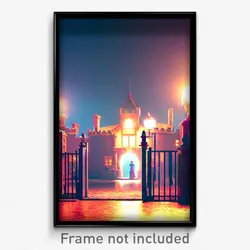 Pixel Art Poster - Wide Manor (8 Bit Psychedelic Trippy Weird Video Game Print)
