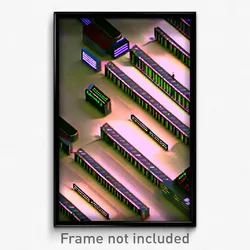 Pixel Art Poster - Authentic Stock Trading Floor (8 Bit Video Game Print)